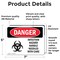 Signmission Infection Hazard Handle Needles With Care Danger Sign, Vinyl Decal, 7in W x 5in L, 2PK OS-2PACK-DS-D-57-L-1373 - alternate 6